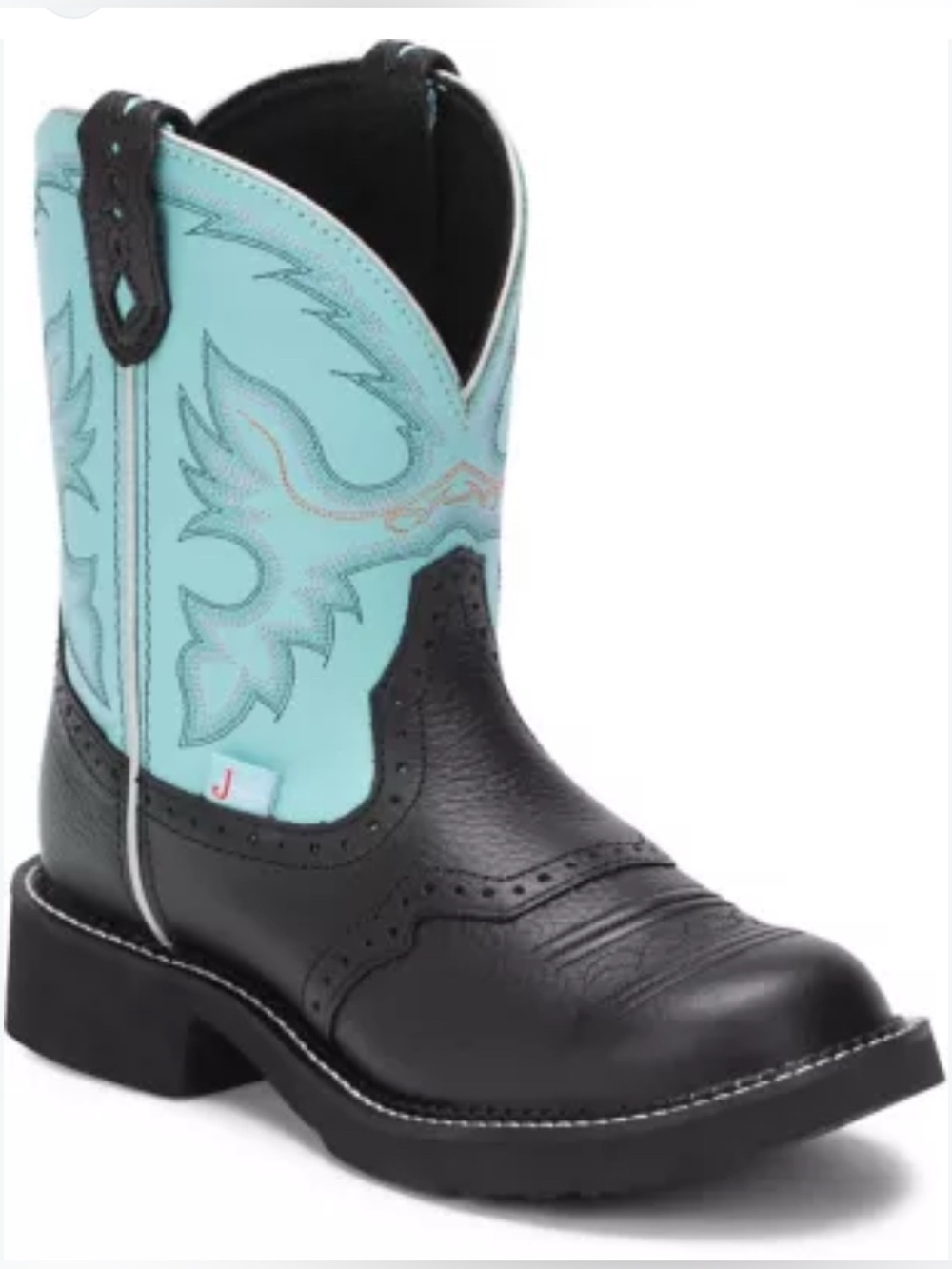 Justin Gypsy Women 8.5 B Brown Leather Turquoise Black Western Cowboy Boots